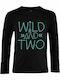 Children's Long Sleeve "WIld and TWO", Black