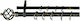 Extendable Metallic Curtain Pole Sunrise Double with Rod 140-240cm Black / Gold