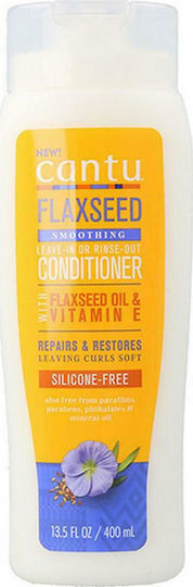 Cantu Flaxseed Smoothing Leave-In Or Rinse-Out Conditioner Ενυδάτωσης για Όλους τους Τύπους Μαλλιών 400ml