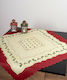 Silk Fashion Christmas Stain-resistant Tablecloth Square Fabric Red L90xW90cm.