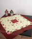 Silk Fashion Christmas Stain-resistant Tablecloth Square Fabric Red L90xW90cm.