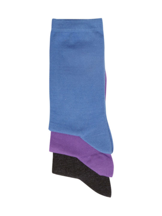 ME-WE Women's Solid Color Socks Blue / Purple /...