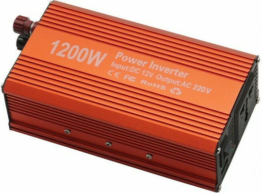 Car Inverter Modified Sinewave 1200W to Converter 12V DC in 220V AC with 1xUSB