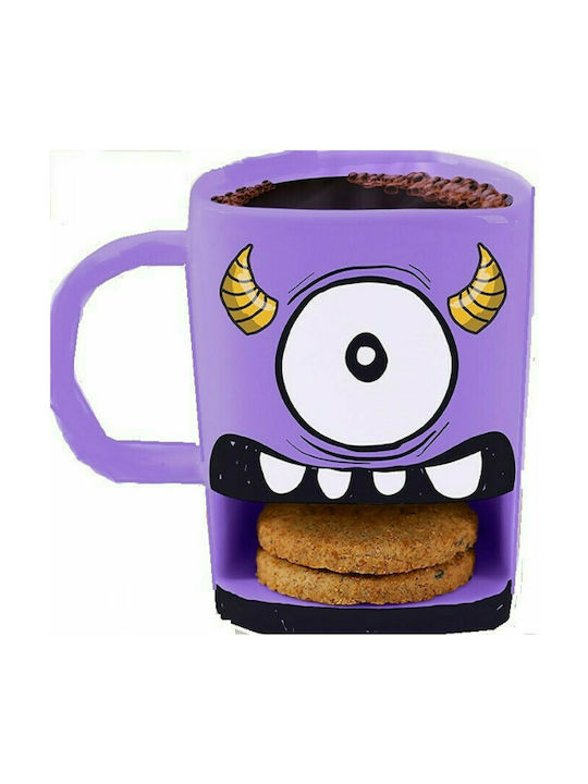 Total Gift Monster Biscuit Κούπα Κεραμική Μωβ 250ml