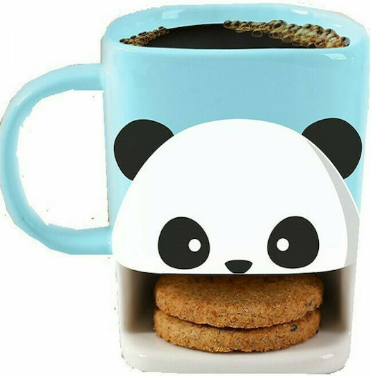 Total Gift Panda Biscuit Керамична Чаша Синя 250ml