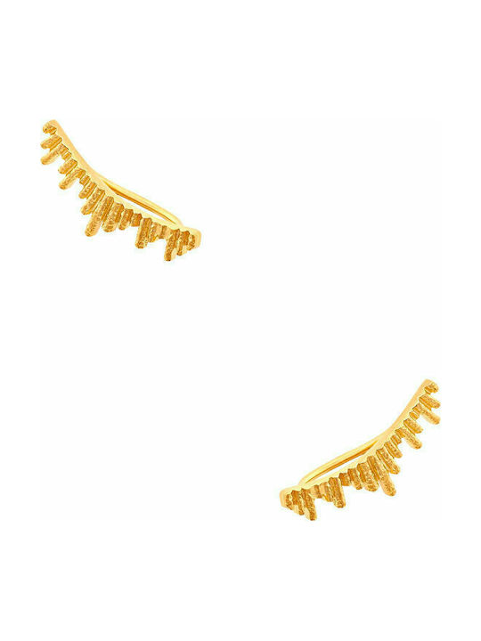 Silver earrings climbers "Ventalia" gold plated