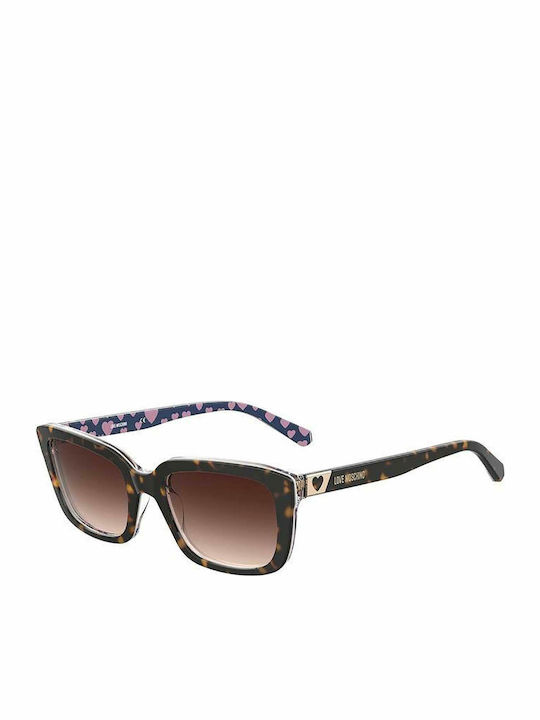 Moschino Damenteil Sonnenbrillen mit Horn umran...