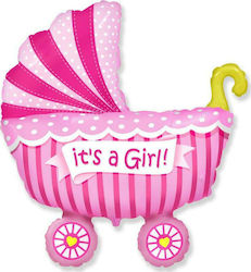 Balloon Foil Jumbo Girl Birth Pink Baby Buggy Girl 89cm