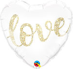 Balloon Foil Valentine's Day Heart Multicolour Glitter Gold