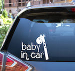 Semn Baby on Board cu Autocolant 17 Alb