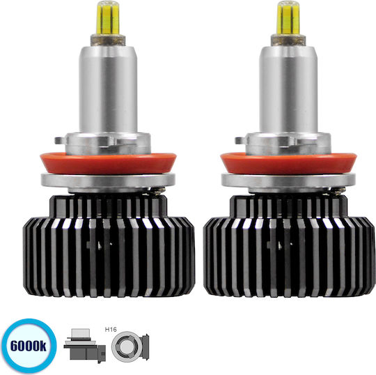 GloboStar Lampen Auto Extreme Truck Series H16 Canbus LED 6000K Kaltes Weiß 9-32V 120W 1Stück