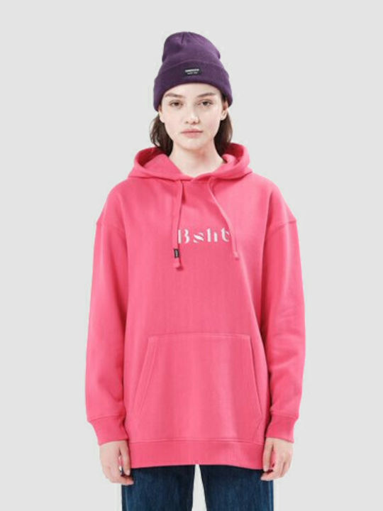 Basehit Long Women's Sweatshirt Hooded Pink