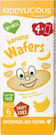 Kiddylicious Reiswaffeln Wafers mit Geschmack Banane Zuckerfrei 4gr für 6+ Monate 4Stück