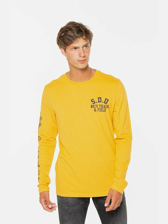 Superdry T&F Ανδρική Μπλούζα Μακρυμάνικη Κίτρινη