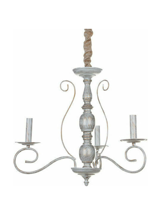 Keskor Chandelier Candlestick 3xE14 White 56cm 8927/3