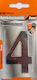 EMTOOLS Πινακίδα με Αριθμό 4 σε Ασημί Χρώμα 7.5cm