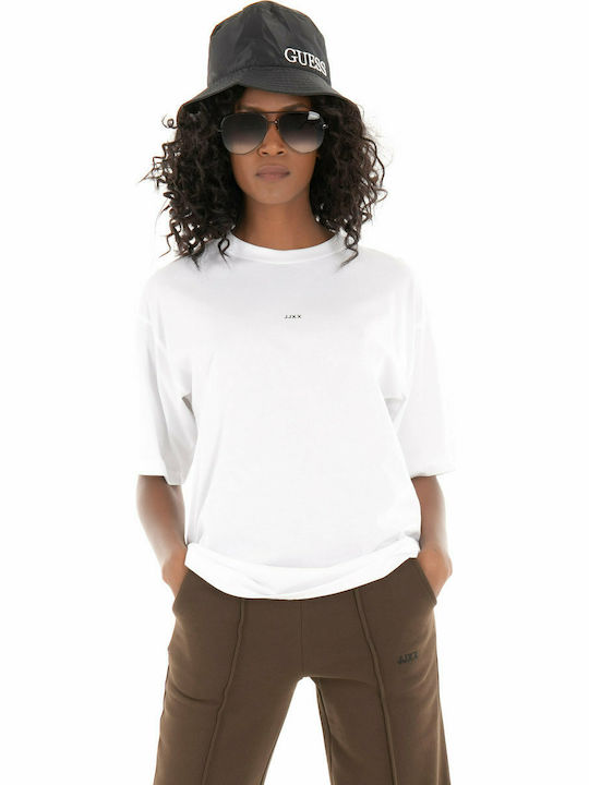 Jack & Jones Damen Sportlich Oversized T-shirt Bright White