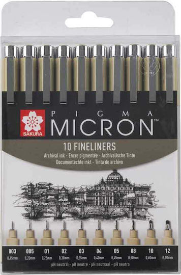 Sakura Pigma Micron Zeichenmarker Schwarz 10Stück