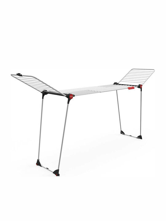 Vileda Infinity Flex Folding Floor Clothes Drying Rack Metallic with Wheels with Hanging Length 30m
