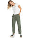 Broken Sun Women's High Rise Fabric Trousers in Relaxed Fit Khaki