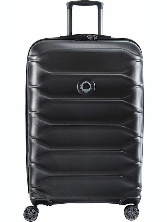 Delsey Meteor Large Hard Black Suitcase with 4 ...