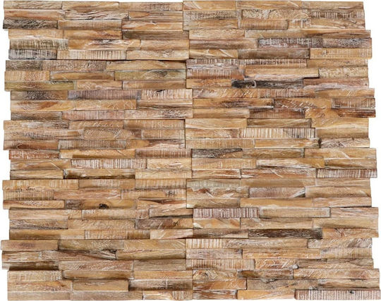 3D Wall Panels Made of Solid Wood Made of Solid Wood Teak Brown 56x18x2cm 10 Pieces