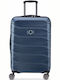 Delsey Meteor Medium Hard Blue Suitcase With 4 Wheels Height 68cm