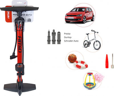 Auto Gs 17372 Pompa de aer pentru biciclete Pneumatic Mână cu manometru 11bar 160psi