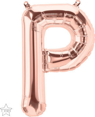 Балон Фолио Буква Ρ Розово злато 41бр Pink Gold