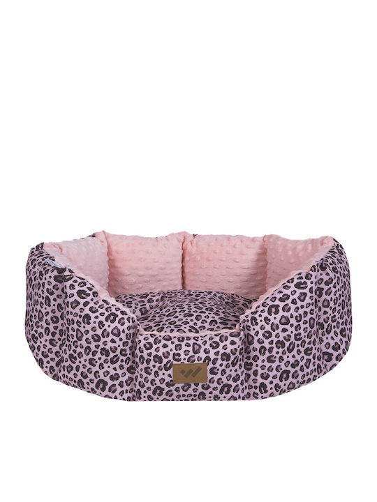 Woofmoda Animal Print Καναπές Κρεβάτι Σκύλου Ροζ 39x32εκ.
