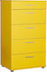 Ξύλινη Συρταριέρα Κρεβατοκάμαρας Trendline με 5 συρτάρια Κίτρινη 60x44x108εκ.