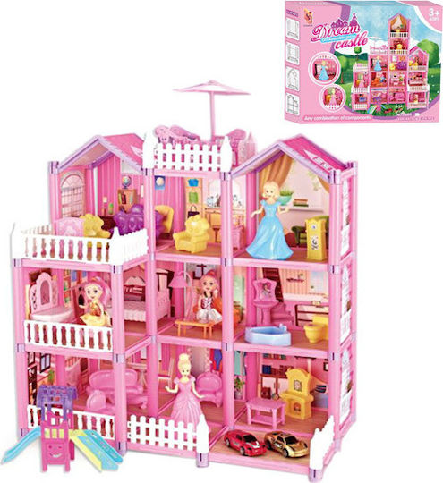 Plastic Dollhouse Τριώροφο με Αξεσουάρ