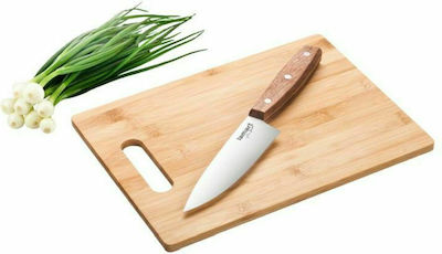 Lamart Rectangular Bamboo Chopping Board Set with Chef Knife Brown 30x22cm 2pcs