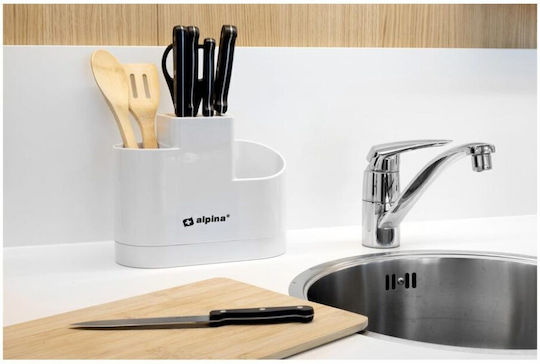 Alpina Appliances Сушилник за прибори от пластмаса бял 26x12x21см Alpina Appliances Сушилник за прибори от пластмаса бял 26x12x21см