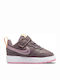 Court Borough Low 2 Kids Sports Shoes with Hoop & Loop Closure Violet Ore Pink Glaze Melon Tint