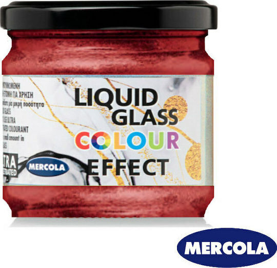 Mercola Liquid Glass Pearl Effect Χρωστική Χειροτεχνίας Κόκκινη για Υγρό Γυαλί Πέρλα Πάστα 90ml