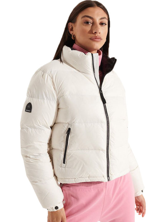 Alpine Luxe Down Kurz Damen Puffer Jacke für Winter Weiß