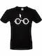 B&C Glasses T-shirt Harry Potter Black Cotton
