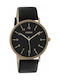 Oozoo Timepieces Watch with Black Leather Strap