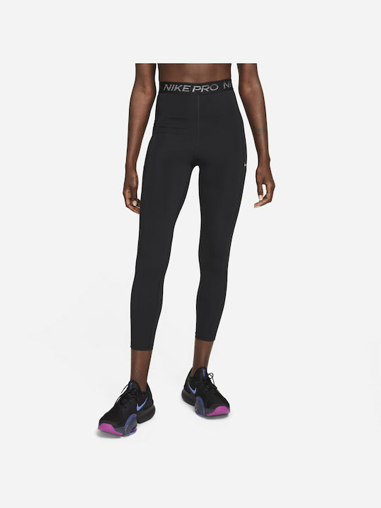 Nike Dri-Fit Training Γυναικείο Cropped Κολάν Ψηλόμεσο Μαύρο