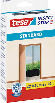Tesa Standard Autocolant Plasă Ușa Stabil Neagră 220x65cm 55679-00021-03