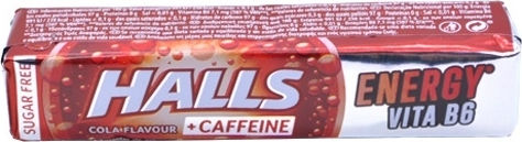 Halls Pastiluțe Pastiluțe Energy Vita V6 cu Aromă de Cola Fără adaos de zahăr 20buc 32gr