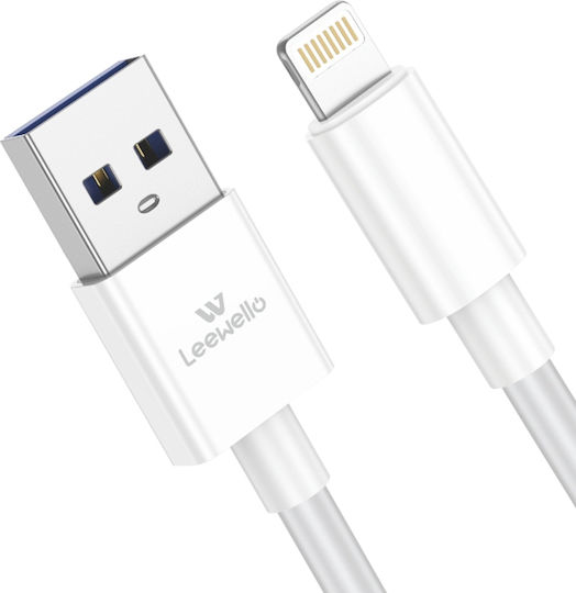 Leewello SJX-209 USB to Lightning Cable Λευκό 1m