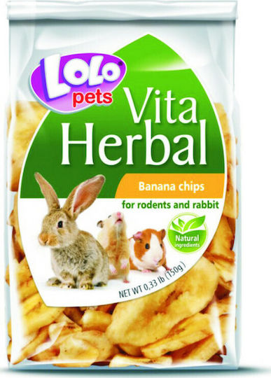 Lolo Pets Λιχουδιά για Ινδικό Χοιρίδιο / Κουνέλι / Χάμστερ με Μπανάνα Vita Herbal Banana Chips 150gr