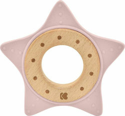 Kikka Boo Star Teething Ring made of Wood for 0 m+ Pink 1pcs