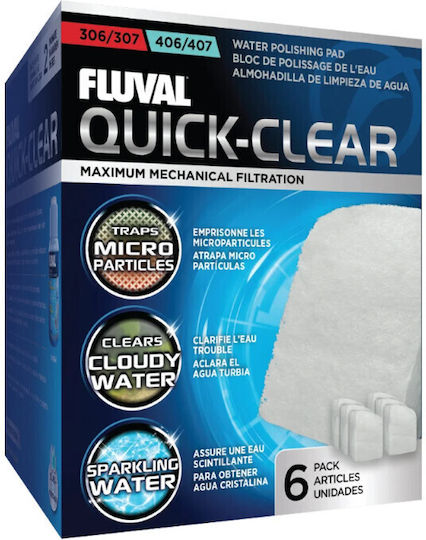 Fluval Quick Clear 306-07/ 406-07 Accessories for Aquarium Filtering 6τμχ 6pcs