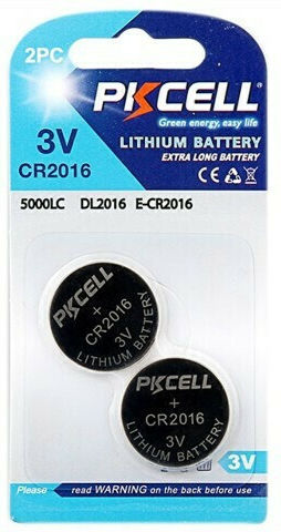Pkcell Batterien Lithium für Uhren CR2016 3V 2Stück