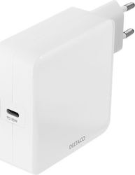 Deltaco Charger Without Cable with USB-C Port 65W Whites (USBC-AC140)