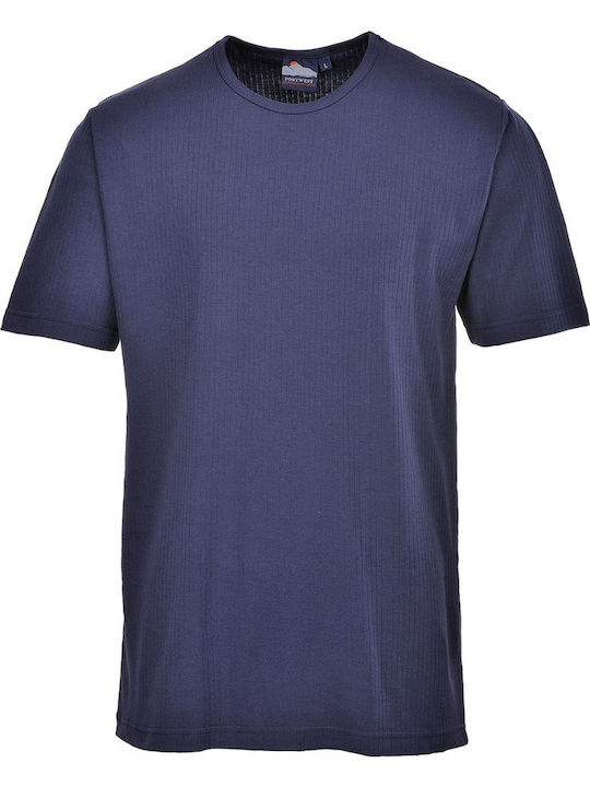 Portwest Men's Thermals Short Sleeve T-Shirt Blue
