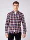 Long-sleeved Flannel Shirt Checked Red